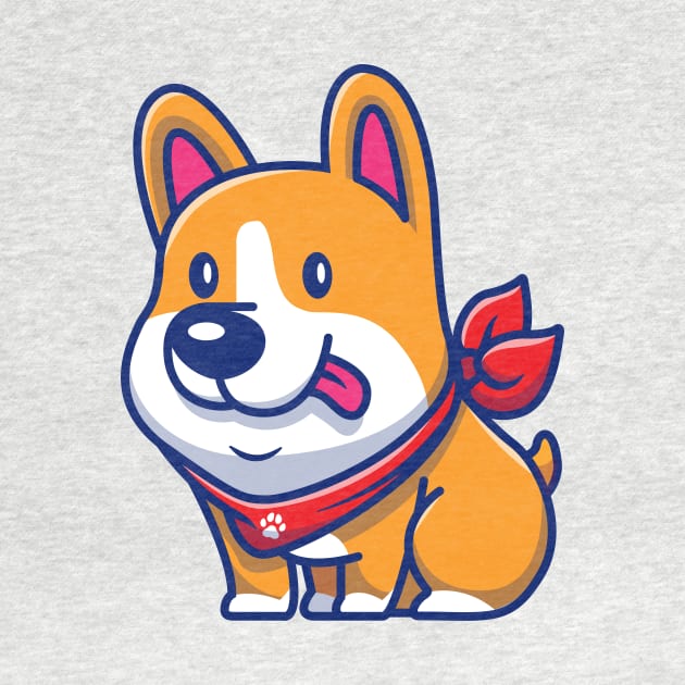 Cute Corgi Sitting Cartoon by Catalyst Labs